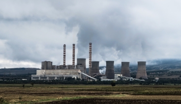 Industrial power plant skyline